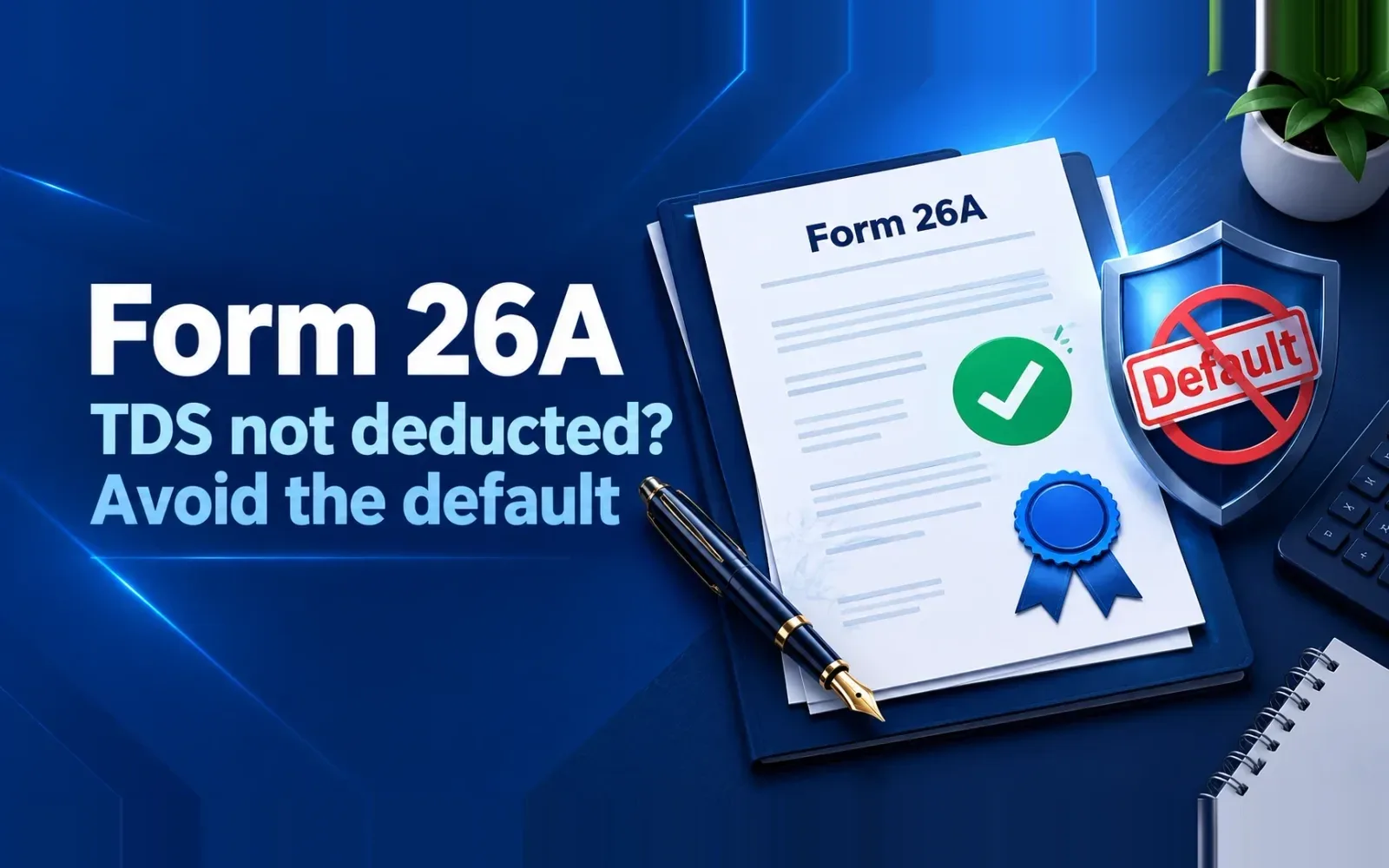 Form 26A certificate filed by a chartered accountant to avoid a TDS default for non-deduction