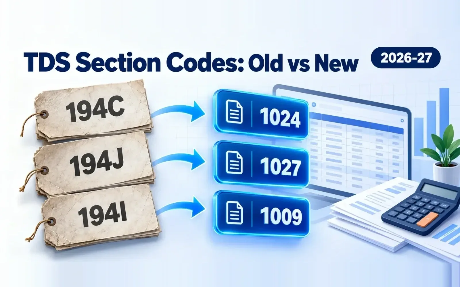 Mapping of old TDS section codes to new payment codes under the Income-tax Act 2025