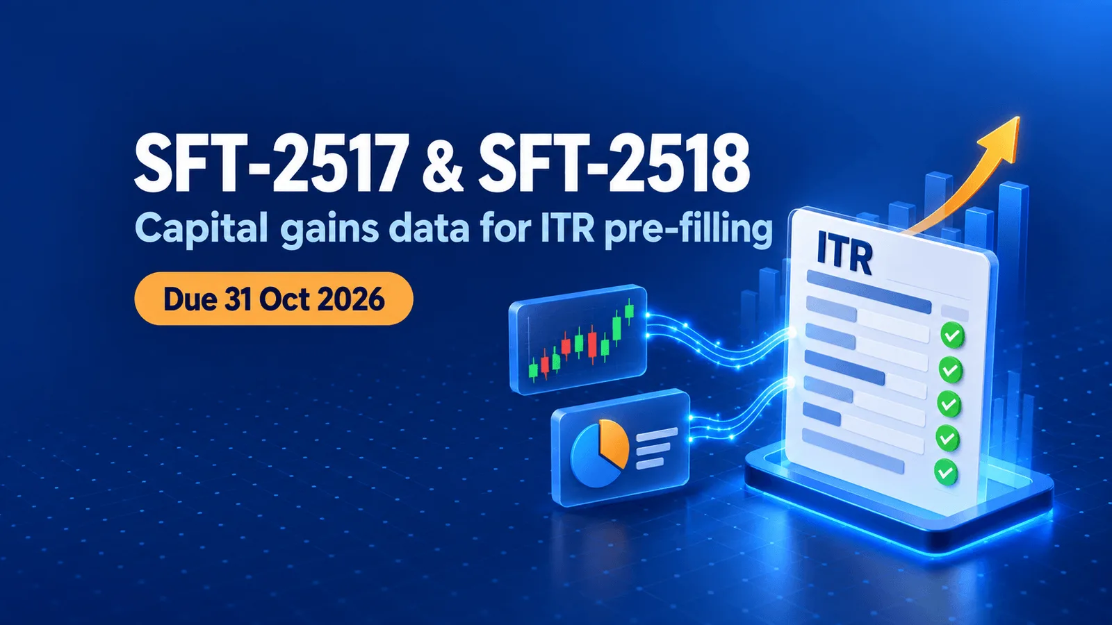 Demat and mutual fund statements feeding capital gains data into a pre-filled income tax return
