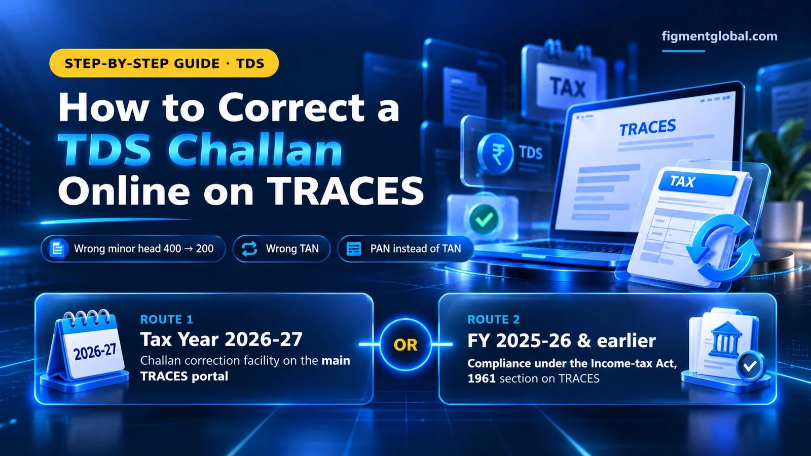 Choosing the TDS challan correction route on TRACES: Tax Year 2026-27 or FY 2025-26 and earlier