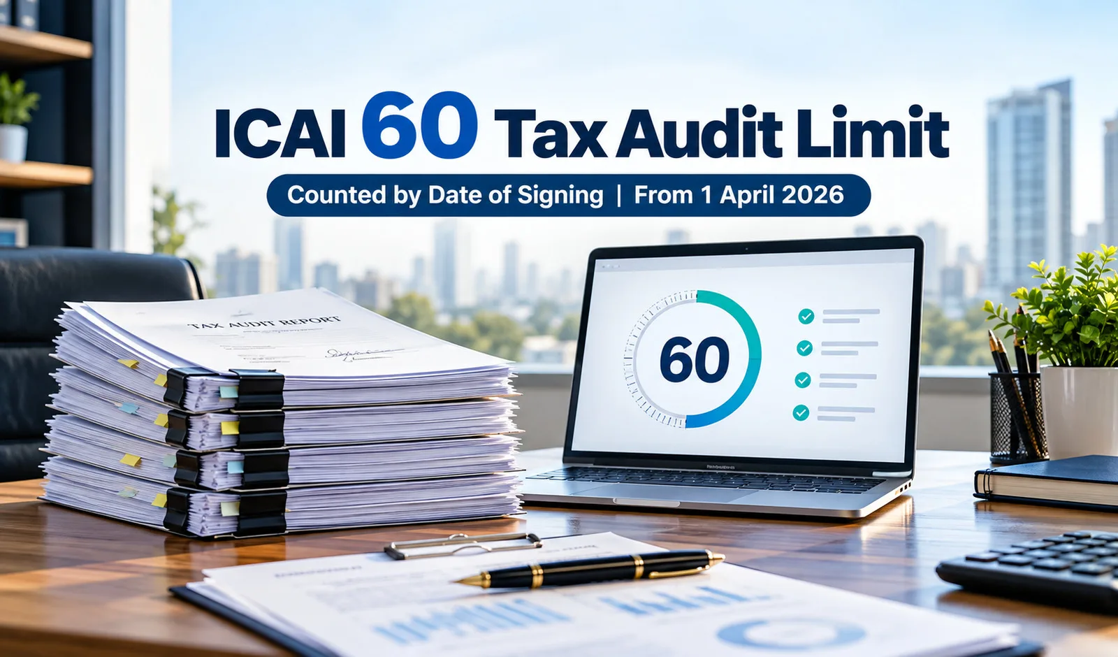 ICAI 60 tax audit limit and UDIN ceiling for chartered accountants from 1 April 2026