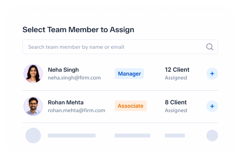 Select Team Member to Assign